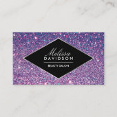 Paarse Glitter en Glamour Beauty Visitekaartje (Voorkant)