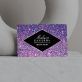 Paarse Glitter en Glamour Beauty Visitekaartje