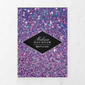 Paarse Glitter en Glamour Nail Salon Brochure Drieluik Kaart (Cover)