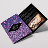 Paarse Glitter en Glamour Nail Salon Brochure Drieluik Kaart