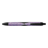 Paarse Glitter en Glamour Zwarte Inkt Pen (Achterkant)