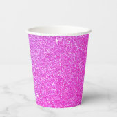 Paarse Glitter en Glans Monogram Koffiebekers Papieren Bekers (Achterkant)