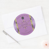 Paarse Glitter- en Gold- productetiketten Logo Ronde Sticker (Envelop)