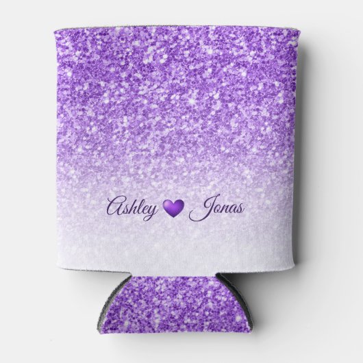 Paarse glitter en hart blikjeskoeler (Voorkant)