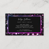 Paarse glitter en licht visitekaartje (Achterkant)