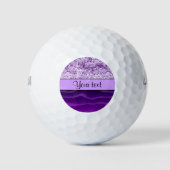 Paarse glitter- en oorzand golfballen (Voorkant)