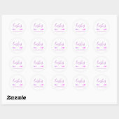 Paarse Glitter en Sparkle Eyelash Extension Ronde Sticker (Vel)
