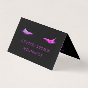 Paarse Glitter en Sparkle Eyelash Extension Visitekaartje