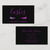 Paarse Glitter en Sparkle Eyelash Extension Visitekaartje (Voorkant / Achterkant)