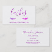 Paarse Glitter en Sparkle Eyelash Extension Visitekaartje (Voorkant / Achterkant)