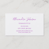 Paarse Glitter en Sparkle Eyelash Extension Visitekaartje (Achterkant)