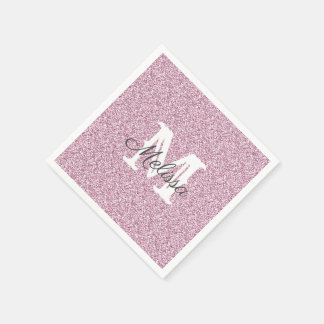 Paarse Glitter en Sparkle Monogram Napkin Servet