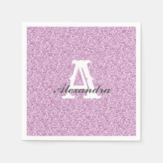 Paarse Glitter en Sparkle Monogram Napkin Servet