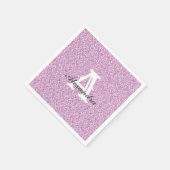 Paarse Glitter en Sparkle Monogram Napkin Servet (Hoek)