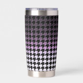 Paarse glitter en zwart houndstooth patroon geïsoleerde drinkbeker (Achterkant)
