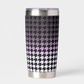Paarse glitter en zwart houndstooth patroon geïsoleerde drinkbeker (Voorkant)