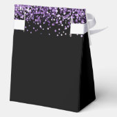 Paarse Glitter en Zwart Sweet Sixteen Bedankdoosjes (Achterkant)
