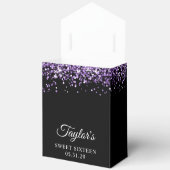 Paarse Glitter en Zwart Sweet Sixteen Bedankdoosjes (Open)