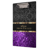 Paarse glitter- en zwart-witklembord klembord (Links)