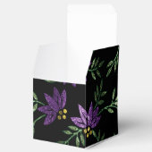 Paarse Glitter en Zwarte Bloemen Bedankdoosjes (Geopend)