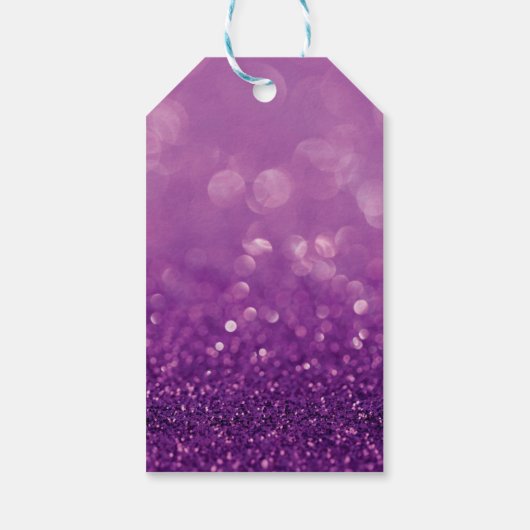 Paarse Glitter Euphoria Partij Favor Dank u Label Cadeaulabel (Achterkant)