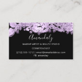Paarse Glitter Event Planner Beauty Shop Visitekaartje (Achterkant)