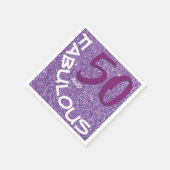Paarse Glitter Fabulous 50th Birthday Typografie Servet (Hoek)