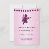 Paarse glitter fee verjaardag kaart (Voorkant)