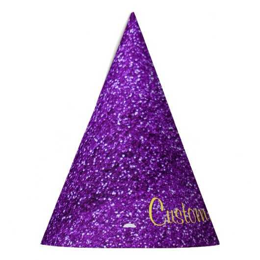 Paarse Glitter Feesthoedjes (Links)