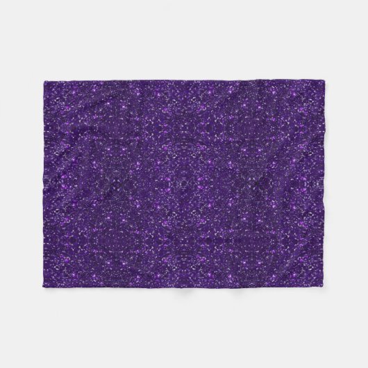 Paarse Glitter Fleece Blanket (Voorkant (Horizontaal))
