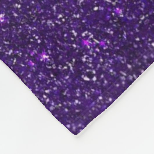 Paarse Glitter Fleece Blanket (Hoek)