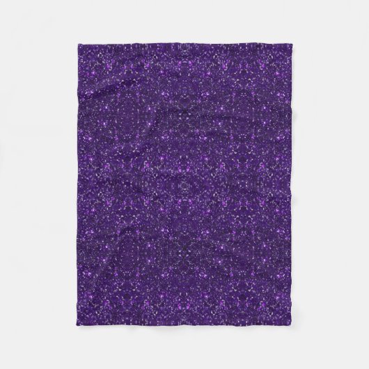 Paarse Glitter Fleece Blanket (Voorkant)