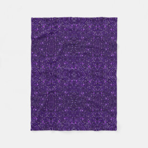 Paarse Glitter Fleece Blanket Deken