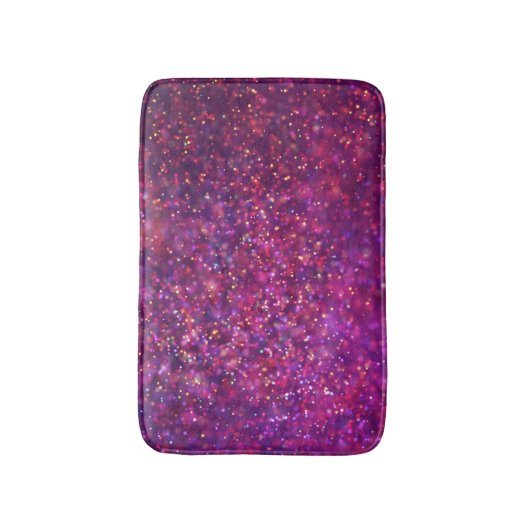 Paarse Glitter Floral op maat Badmat (Voorkant Verticaal)