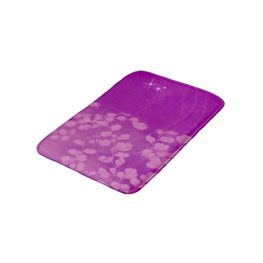 Paarse Glitter Floral op maat Badmat (Gekanteld)