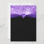 Paarse Glitter Folie Gem Heart 50e verjaardag Kaart (Achterkant)