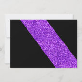 Paarse Glitter Foto Lijst Uitnodiging Afstuderen (Achterkant)