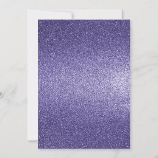 Paarse Glitter Foto slaat de datum op Save The Date (Achterkant)