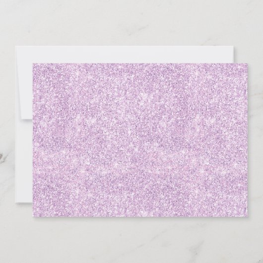 Paarse glitter foto vlinder kussen 1e verjaardag kaart (Achterkant)