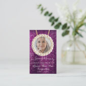 Paarse Glitter Funeral Memorial Prayer Visitekaartje (Staand voorkant)