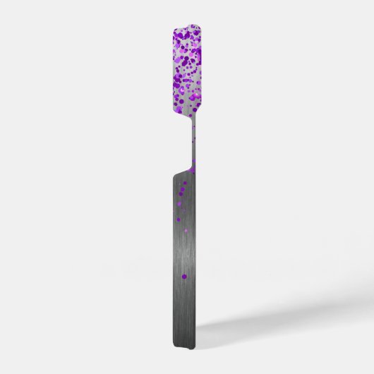 Paarse glitter geborsteld metaal iPhone hoesje (Rechterkant)