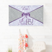 Paarse glitter, gezoet 16 spandoek (Insitu)