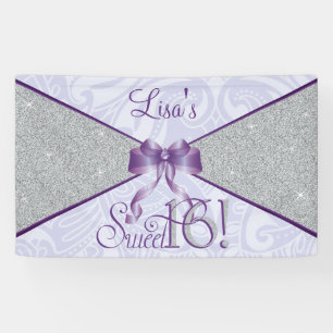 Paarse glitter, gezoet 16 spandoek