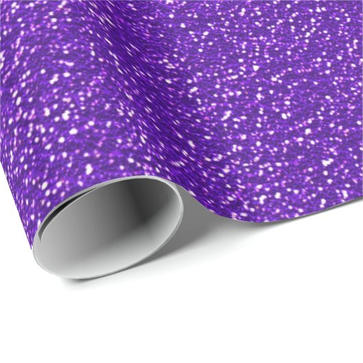 Paarse Glitter Gift Wrap Cadeaupapier (Rol Hoek)