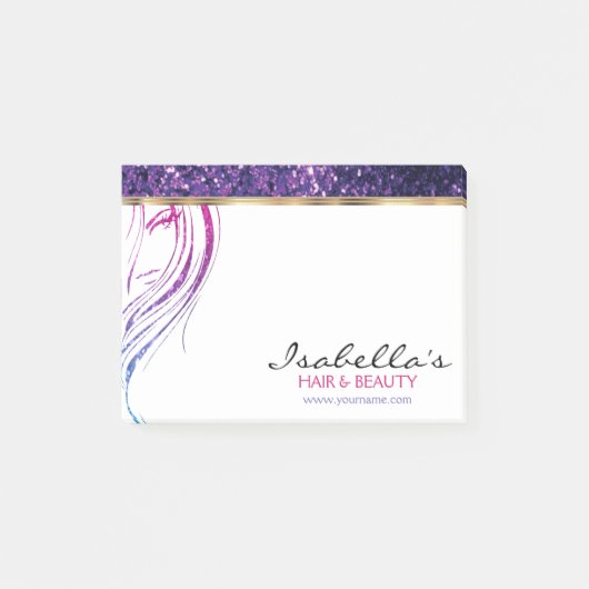 Paarse glitter - Girl Beauty Salon Post-it® Notes (Voorkant)
