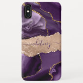 Paarse Glitter Girly Roos Gold Stylish Case-Mate iPhone Case (Achterkant)