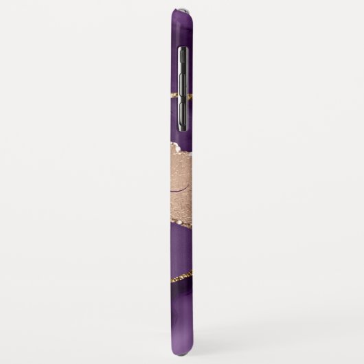 Paarse Glitter Girly Roos Gold Stylish Case-Mate iPhone Case (Achterkant/links)