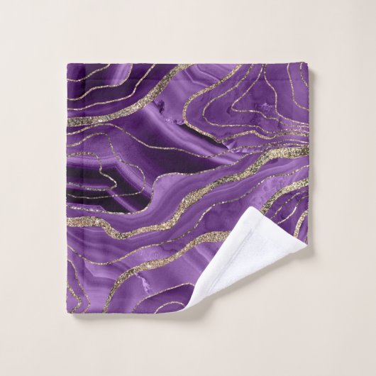 Paarse glitter Glam 1 Bad Handdoek (Wasdoekje)