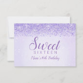 Paarse glitter, glam bedankt kaarten (Achterkant)