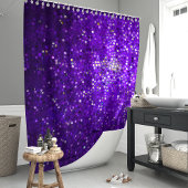 Paarse Glitter Glam Douchegordijn